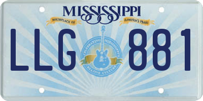 MS license plate LLG881