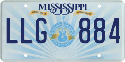 MS license plate LLG884