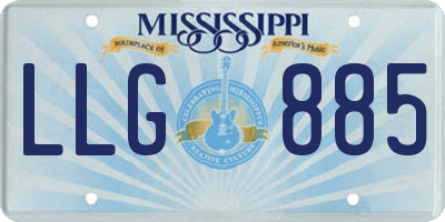 MS license plate LLG885