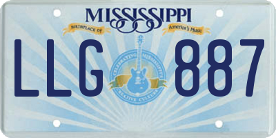 MS license plate LLG887