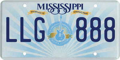 MS license plate LLG888