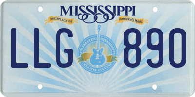 MS license plate LLG890