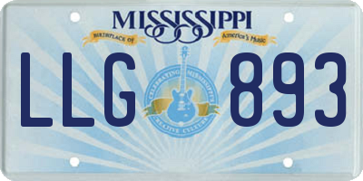 MS license plate LLG893
