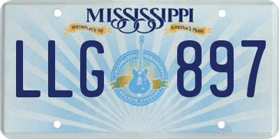 MS license plate LLG897