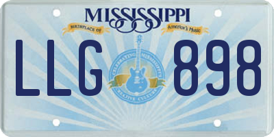 MS license plate LLG898
