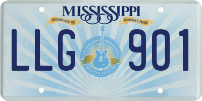 MS license plate LLG901