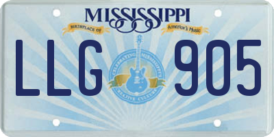 MS license plate LLG905