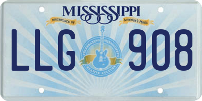 MS license plate LLG908