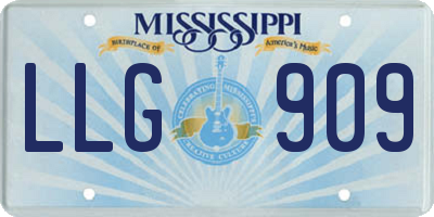 MS license plate LLG909