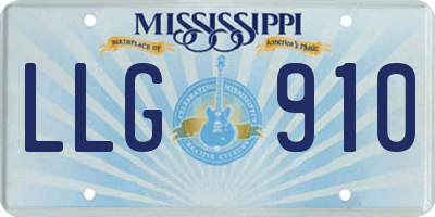 MS license plate LLG910