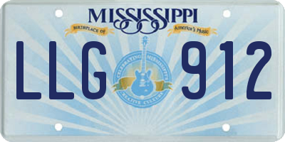 MS license plate LLG912