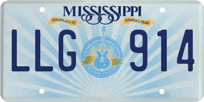MS license plate LLG914