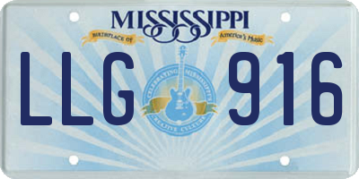 MS license plate LLG916