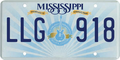 MS license plate LLG918