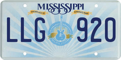 MS license plate LLG920