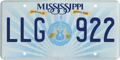 MS license plate LLG922
