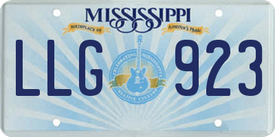MS license plate LLG923