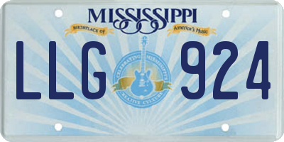 MS license plate LLG924