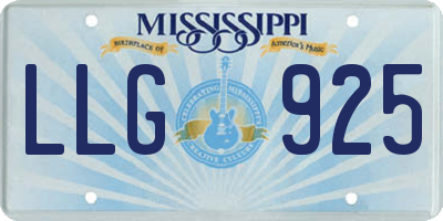 MS license plate LLG925