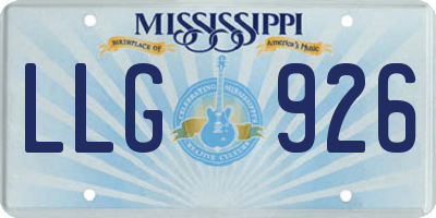 MS license plate LLG926