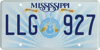 MS license plate LLG927