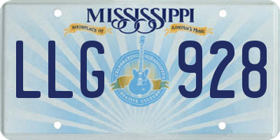 MS license plate LLG928
