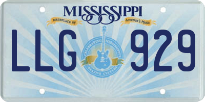 MS license plate LLG929