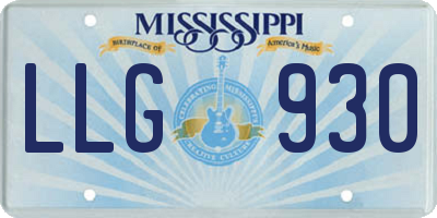 MS license plate LLG930