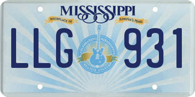 MS license plate LLG931