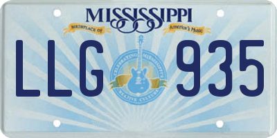 MS license plate LLG935