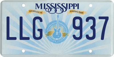MS license plate LLG937
