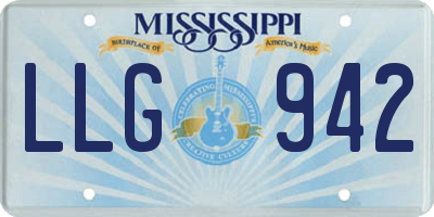 MS license plate LLG942