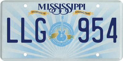 MS license plate LLG954
