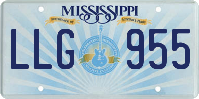 MS license plate LLG955
