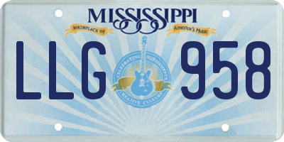 MS license plate LLG958