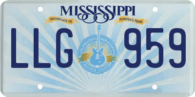 MS license plate LLG959