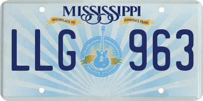 MS license plate LLG963