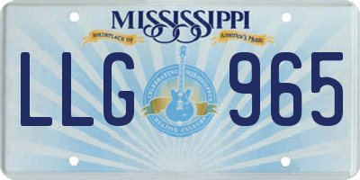 MS license plate LLG965