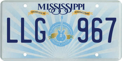MS license plate LLG967
