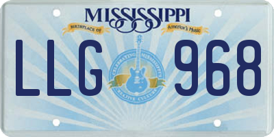 MS license plate LLG968