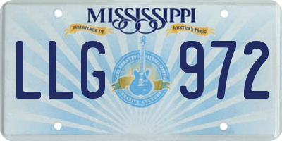 MS license plate LLG972