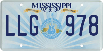 MS license plate LLG978