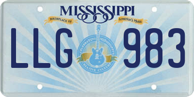MS license plate LLG983