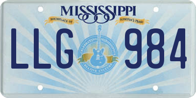 MS license plate LLG984