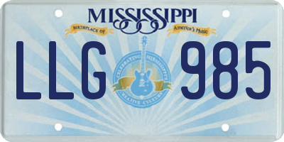 MS license plate LLG985