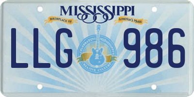 MS license plate LLG986