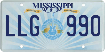 MS license plate LLG990
