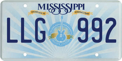 MS license plate LLG992
