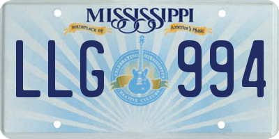 MS license plate LLG994