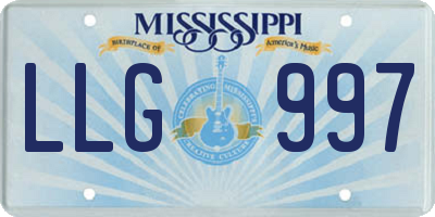 MS license plate LLG997